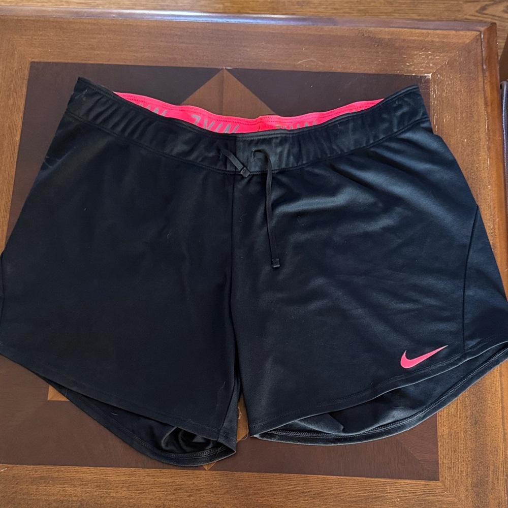 Nike Women's Black and Pink Athletic Shorts